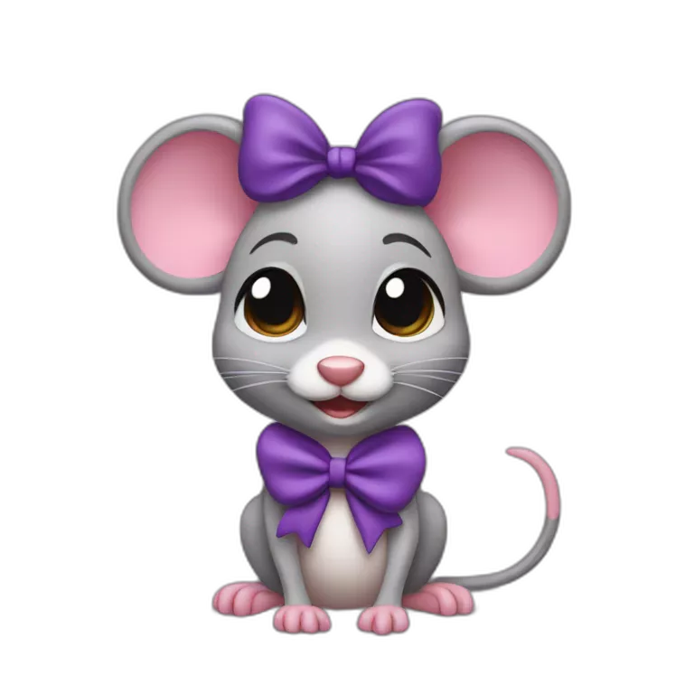 Cherie Mouse jerry with purple bow hair band