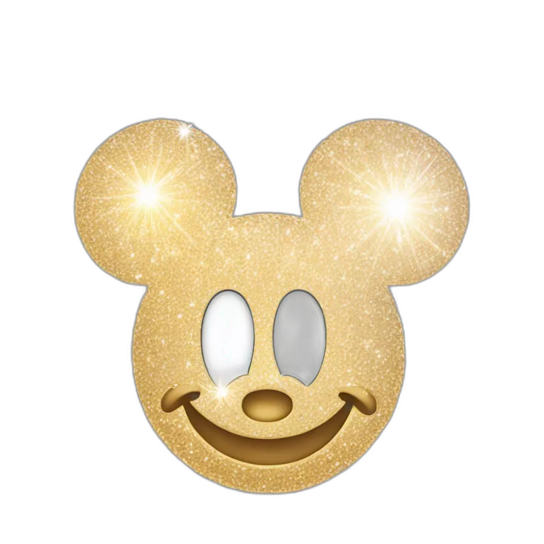 Platinum Mickey Mouse Face with Sparkles