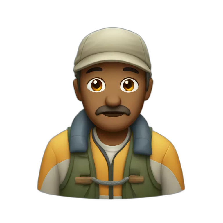 sad fisherman without fish