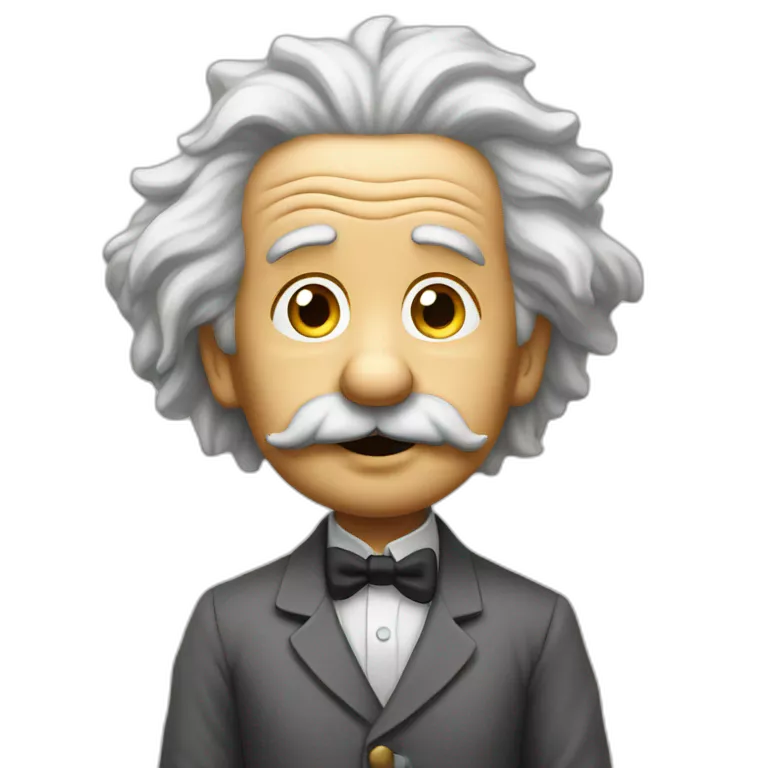 Einstein standing leaning his shoulder on wall with crossed legs and looking up