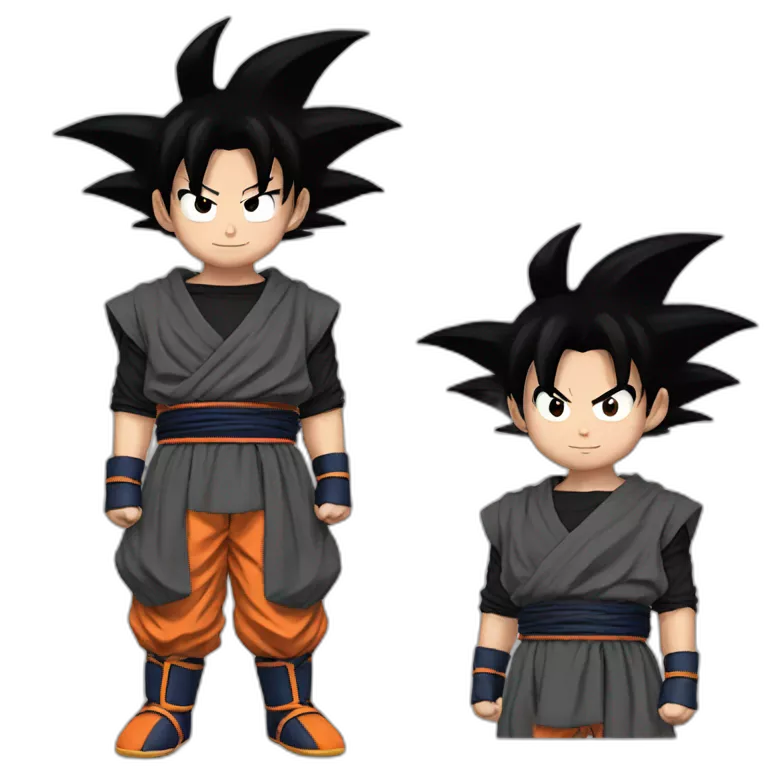 kid goku black hair