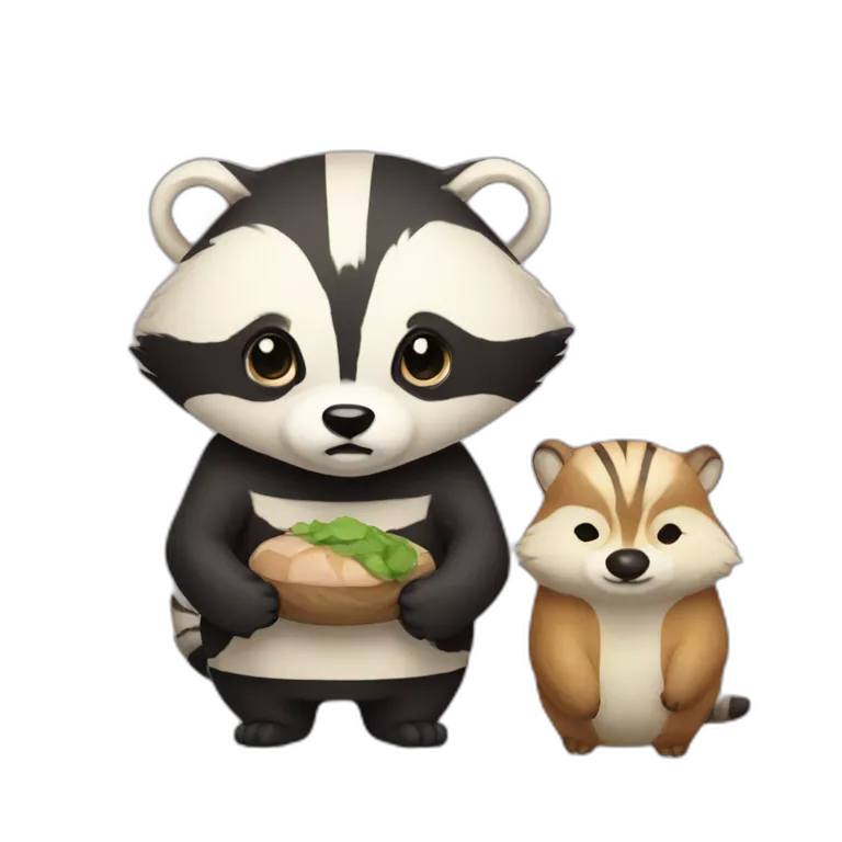 A badger and a narutomaki