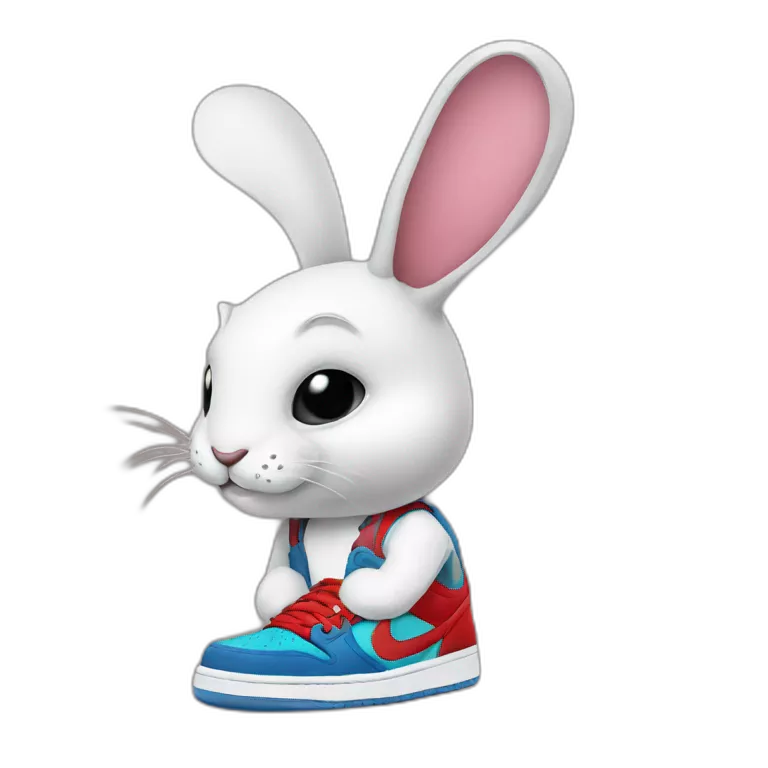 rabit wearing jordans
