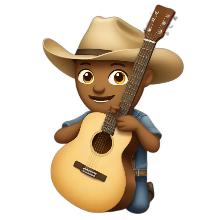 cute country musician jamming on acoustic guitar