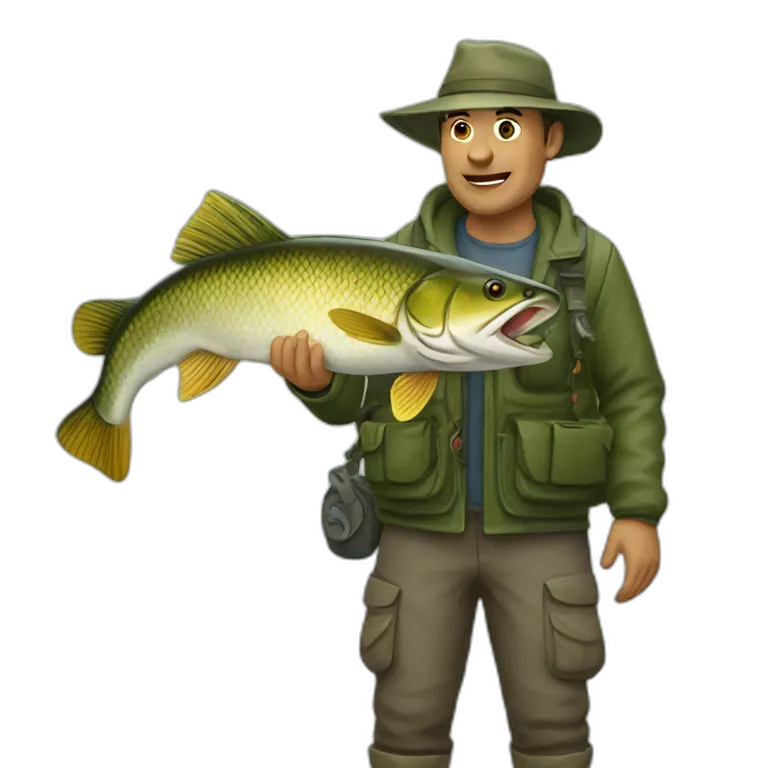 A fisherman who caught a pike