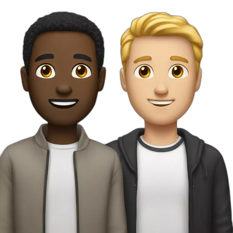 white man with black man friend