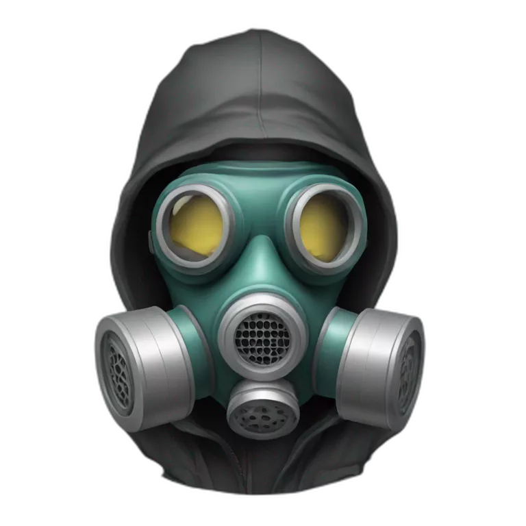 man in gas mask