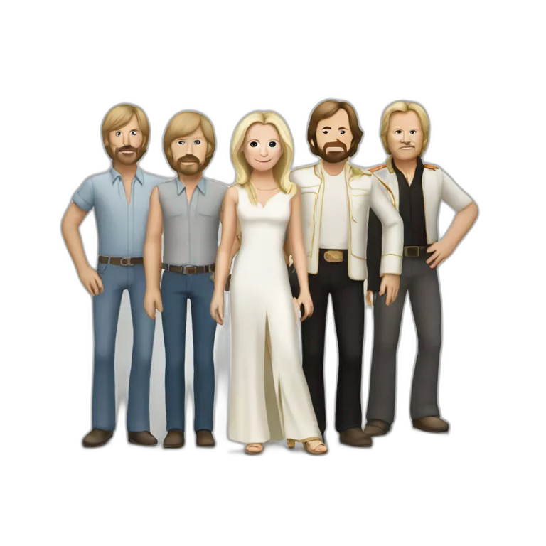 Abba with all band members, full body