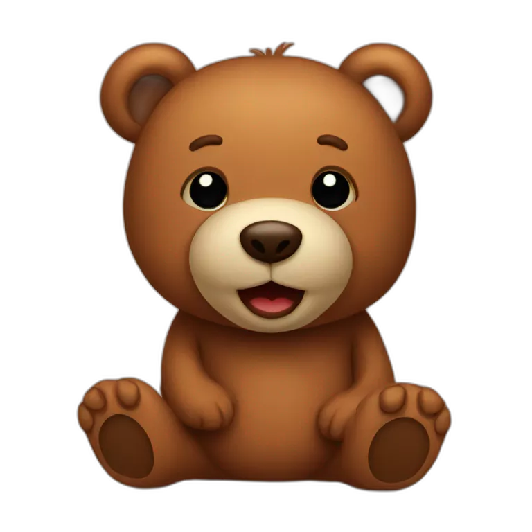 Brown teddy bear happy