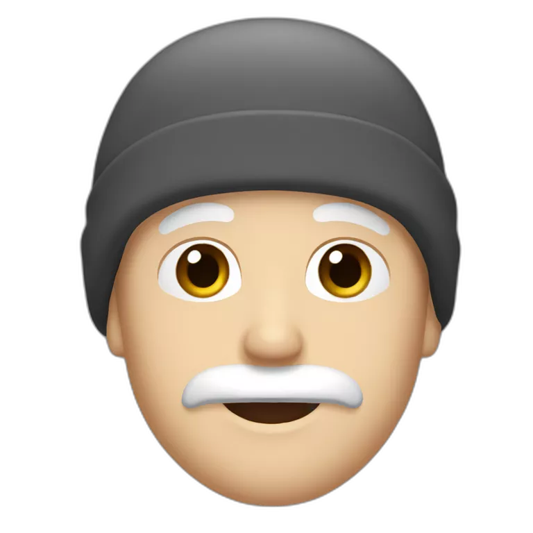 white man with brown hair moustache grey eyes black beanie