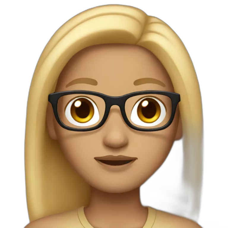 memoji, light skin, glasses, straight long hair