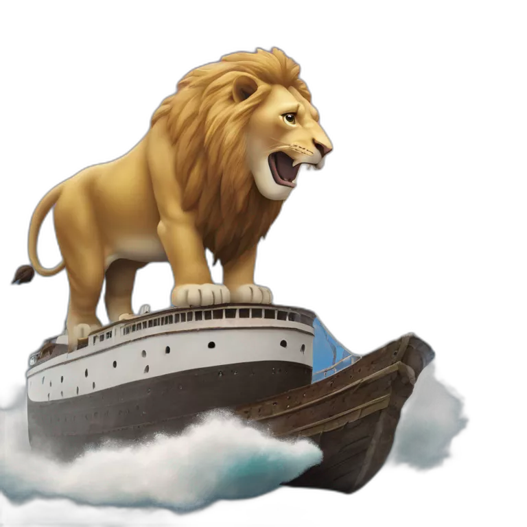 Un lièvre sur un mouton  un lion sur un éléphant sur un Titanic sur un mégalodon