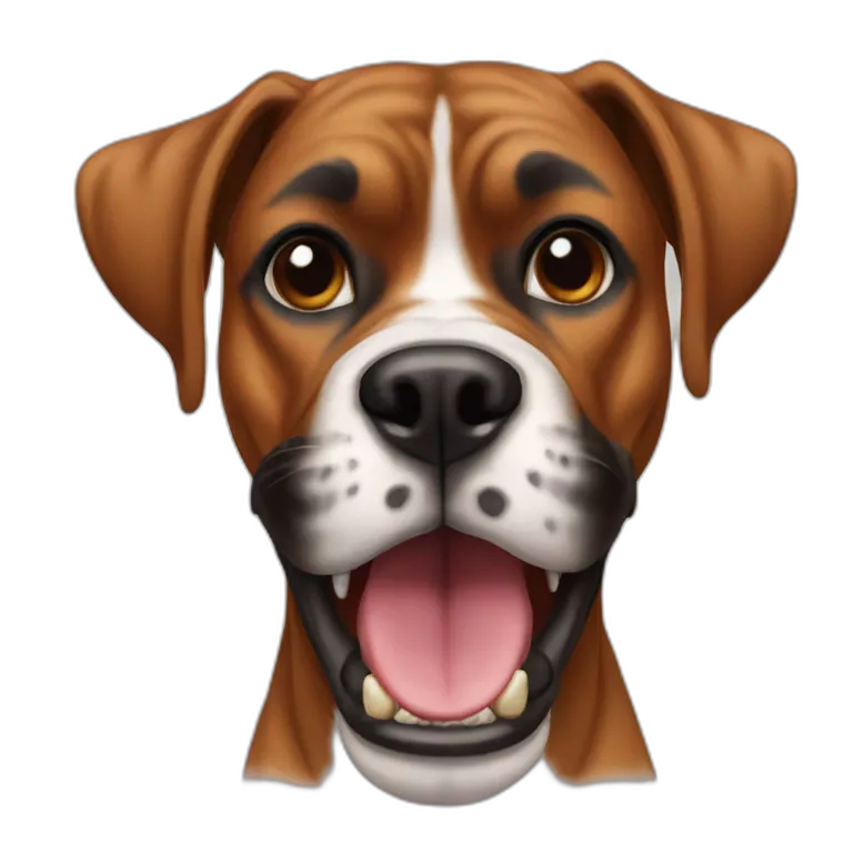 Boxer dog showing teeth