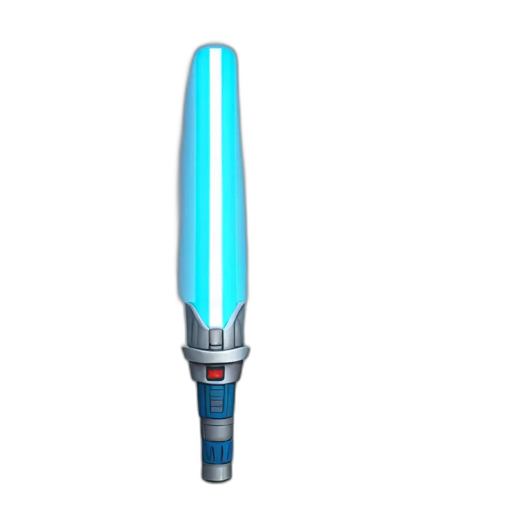 A lightsaber with a blue beam