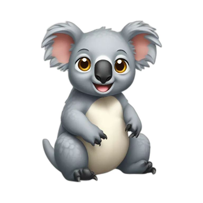 un koala sur un dinosaure