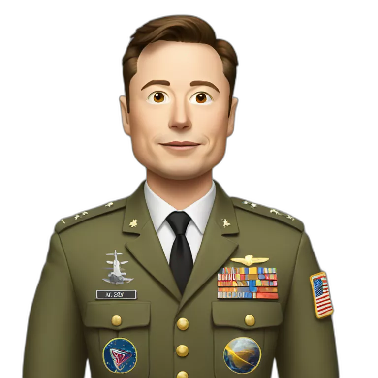Elon musk in military suit