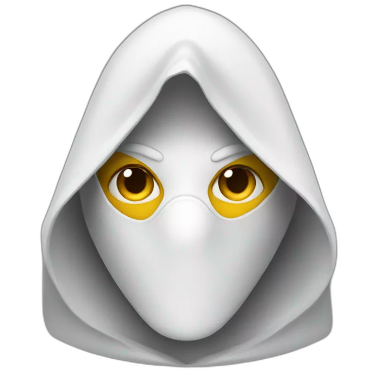 White pointy hooded man with mask