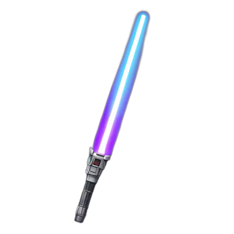 A lightsaber with a purple beam