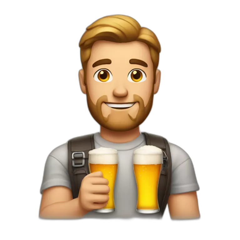 A handsome guy with a beer and a barbecue.