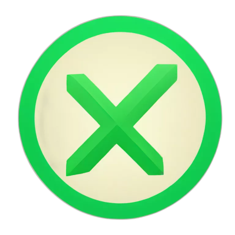 a green checkbox