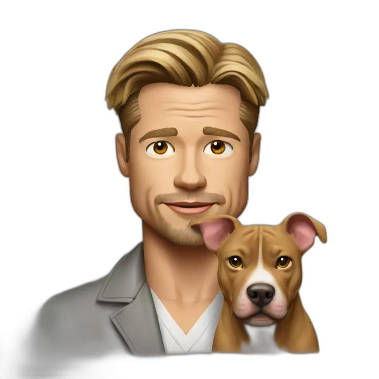 Brad pitt avec un pitt bull