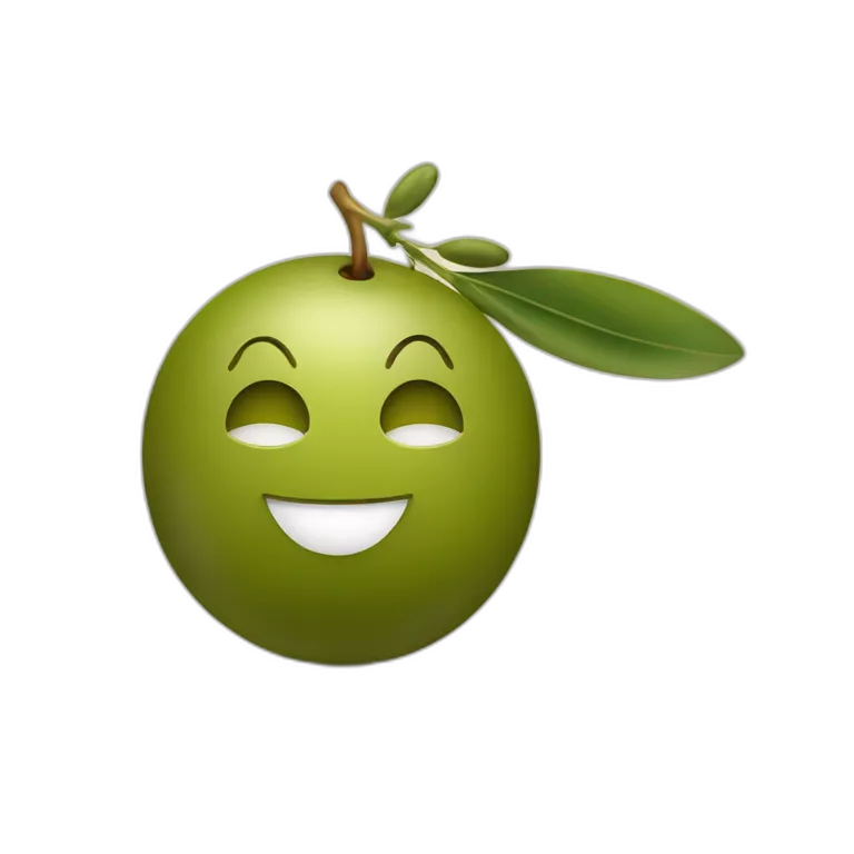an olive on top of an olive smiling
