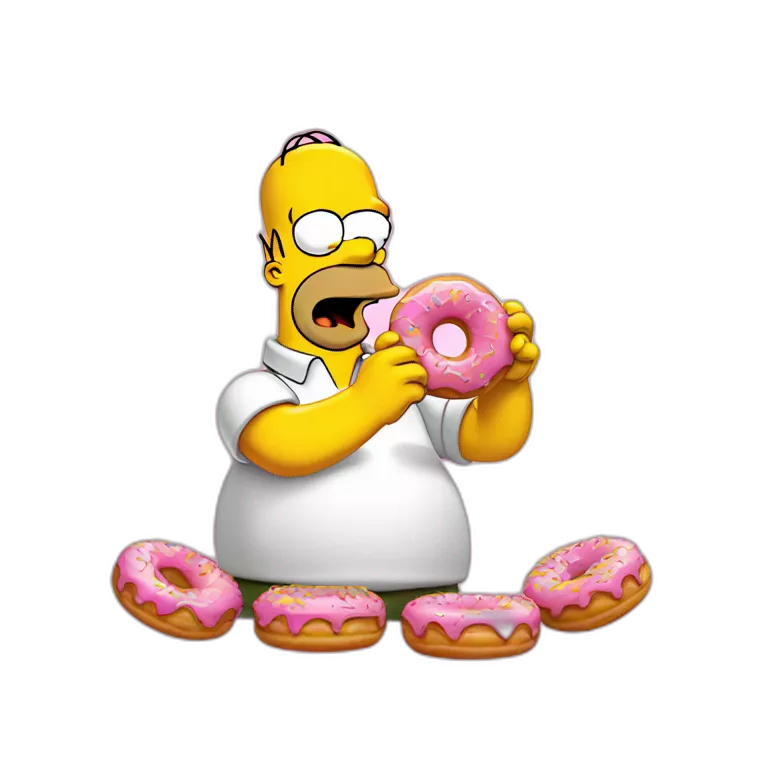 Homer Simpson eating a donuts