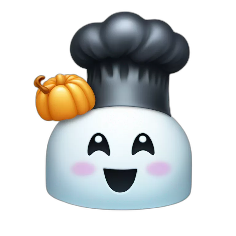 ghost wearing chef's hat with chef's kiss