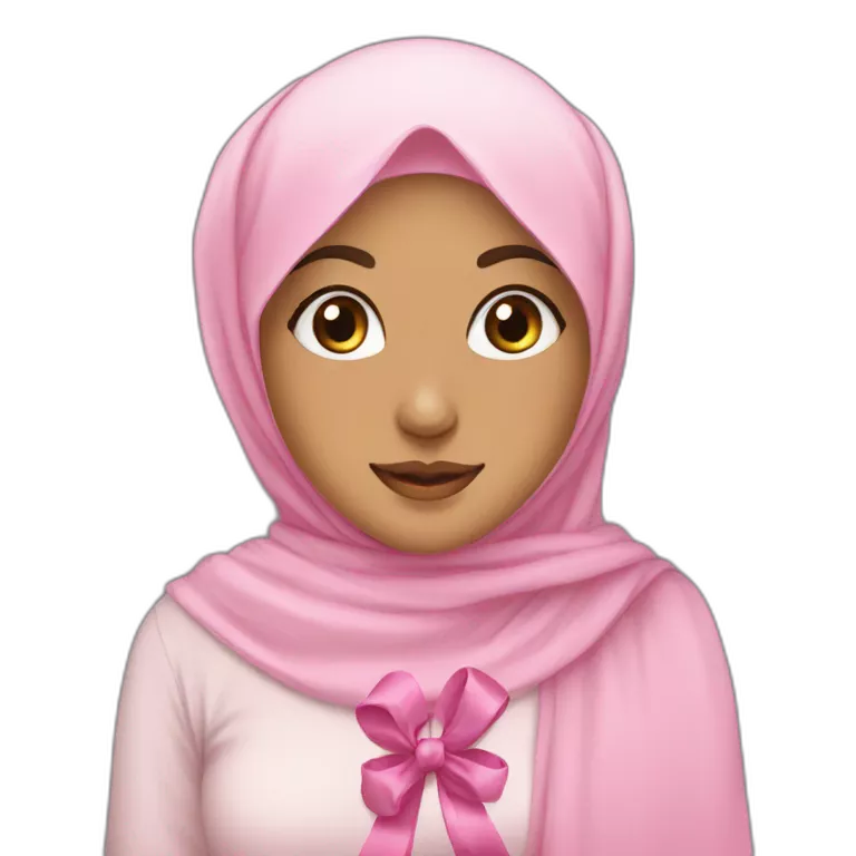 Cute hijabi whith pink ribbon
