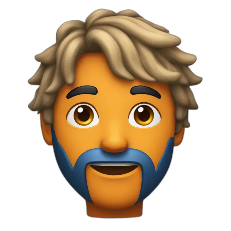 Un mec noir avec des cheveux de couleur bleu dégradé orange moutard sur le visage des symboles doré. Des cornes de bélier orange moutard
