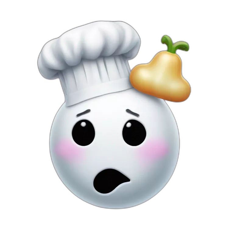 ghost body with a chef's hat and chef's kiss