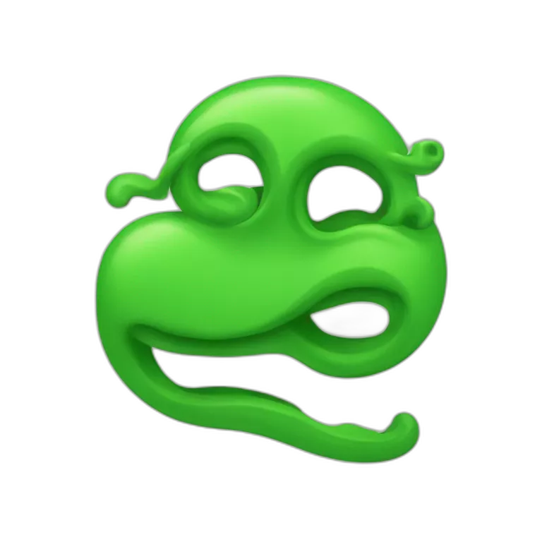 green squiggle from left bottom corner to right upper corner