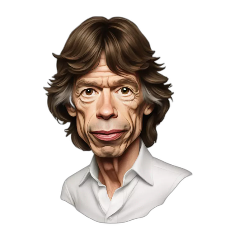 Hiper realistic mick Jagger rolling Stones real madrid