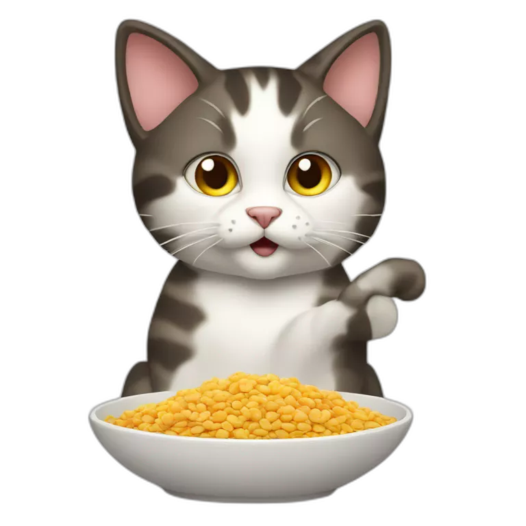 cat eating cereals