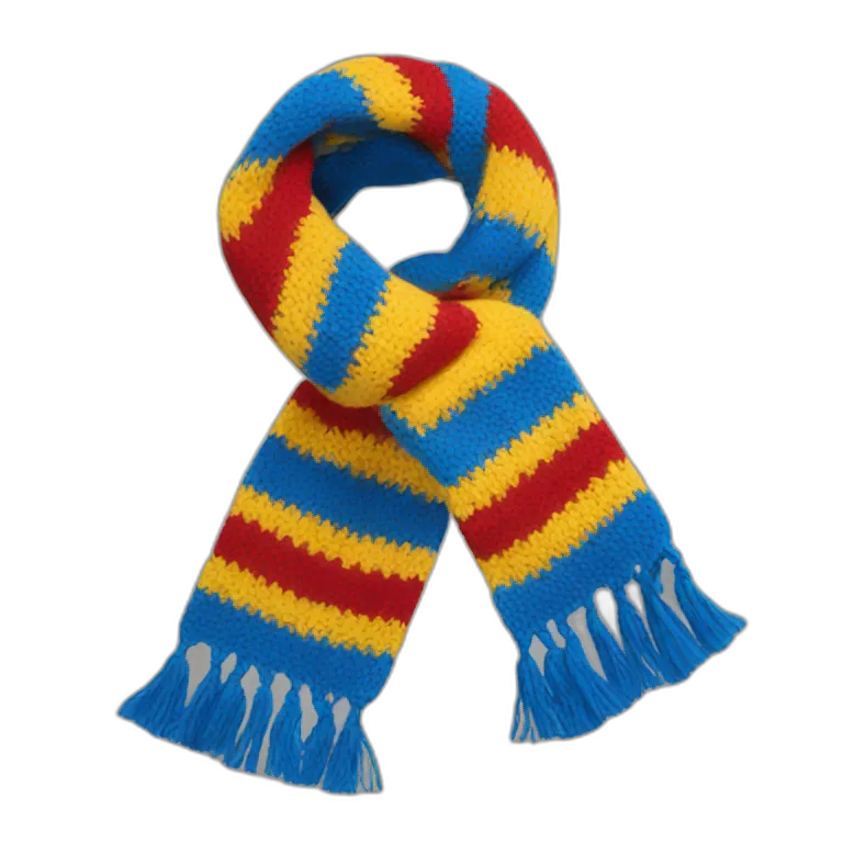 blue, red and yellow  scout scarf