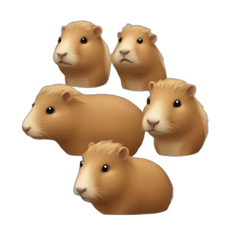 Five capybaras