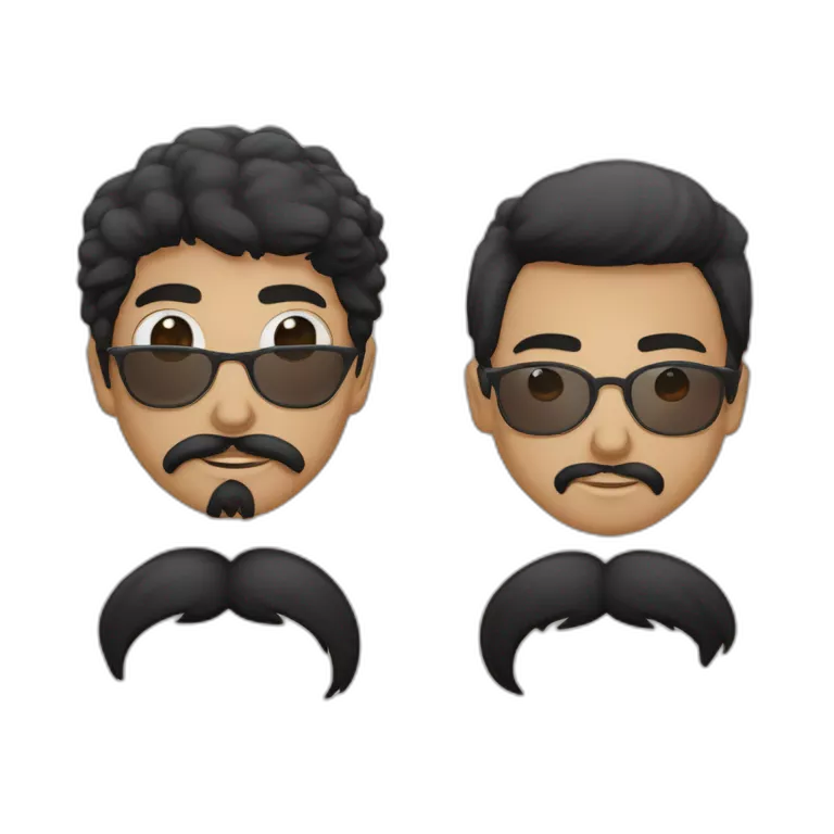 Emoji con bigote fashion y lentes