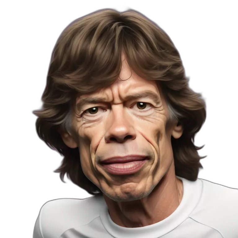 Hiper realistic mick Jagger rolling Stones real madrid