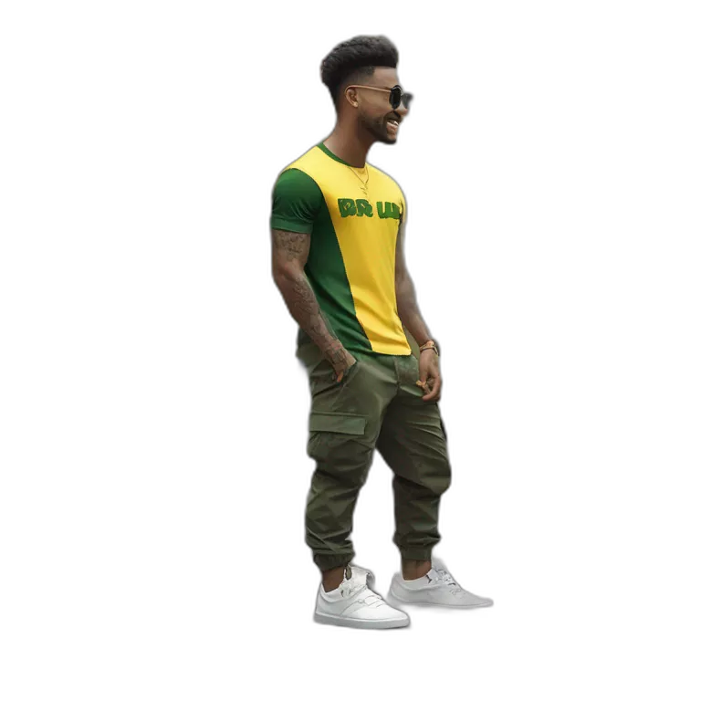 Açougueiro Cariocas do Rio de Janeiro Brasil, criar do RJ roupas típicas da favela Streetwear black Brazilian young favela barberman doing a degradê militar fase in a black Brazilian Man