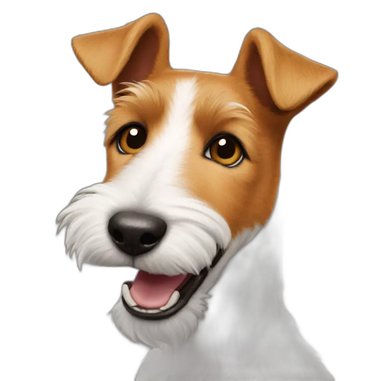 Fox-terrier-pelo-de-alambre-sonriendo-con-una-oreja-parada