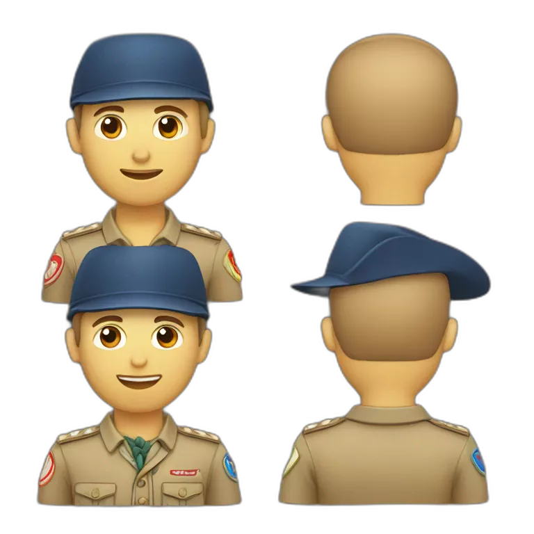 Guides des scout unitaire de France avec cheveux marron en queue de cheval