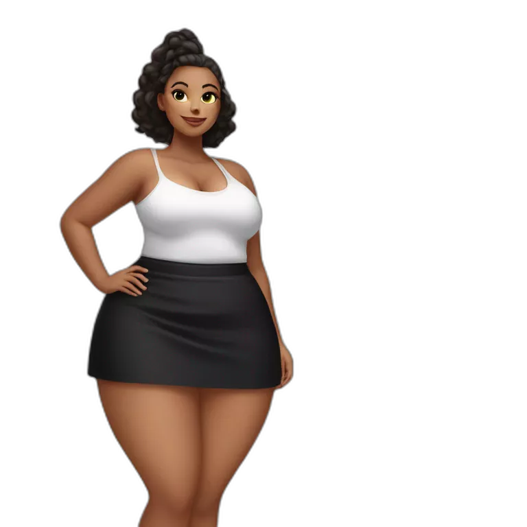 curvy beauty black skirt view from below emoji Copy Past