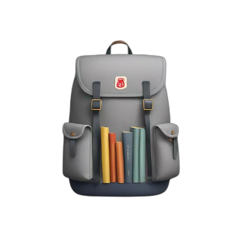 FJÄLLRÄVEN GRAY BACKPACK WITH BOOKS INSIDE