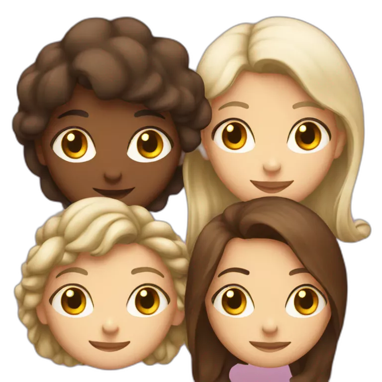 Emoji Group of 4 people in which 2 people and 2 girls