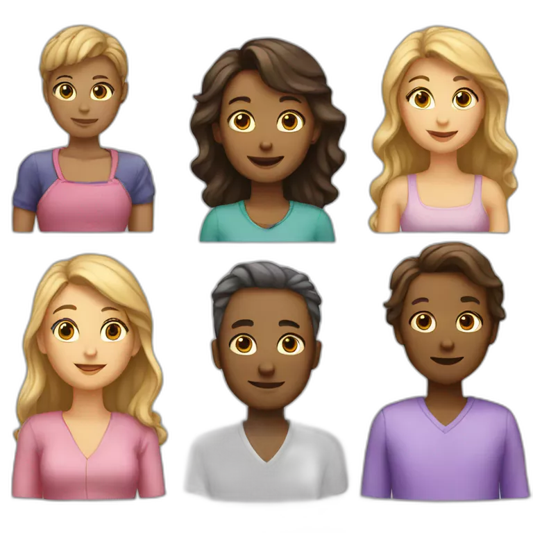 Emoji Group of 4 people in which 2 people and 2 girls