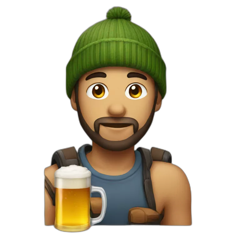 gamer with a beenie drinking beer