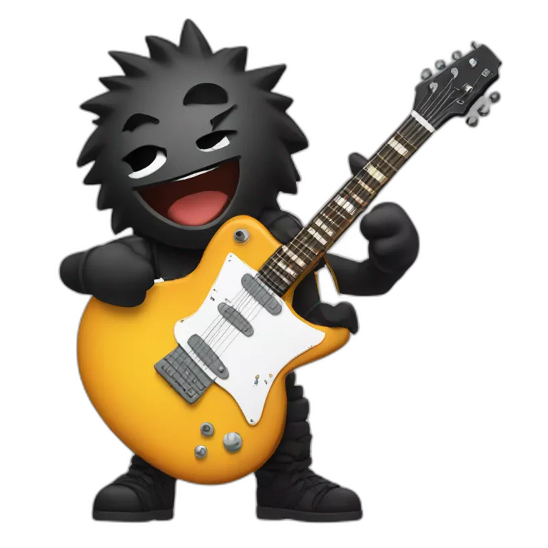 Obsidian gemmy rocking out with a guitar