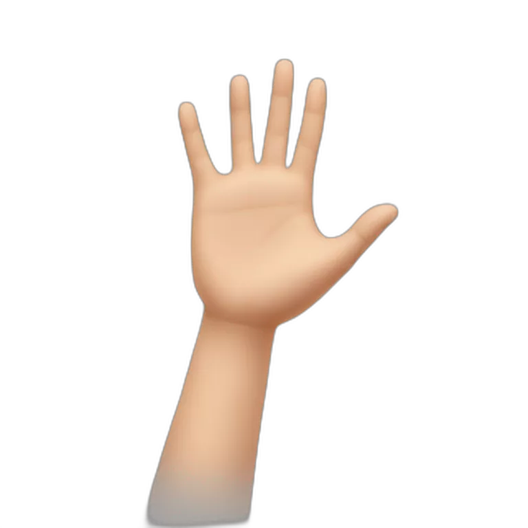 One school pupil say hello with hello hand