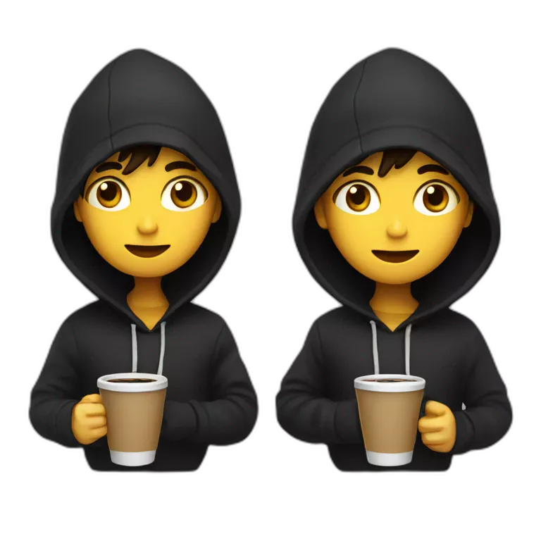 gamer with a black hoodie and a black beenie drinking coffee