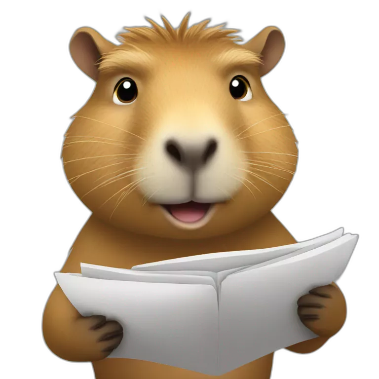Capybara reading the news